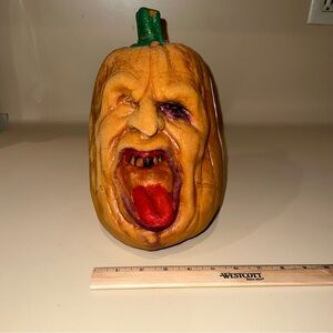 Jack Oh Lantern Todd Masters 1980’s Vintage Foam Pumpkin Creepy Face